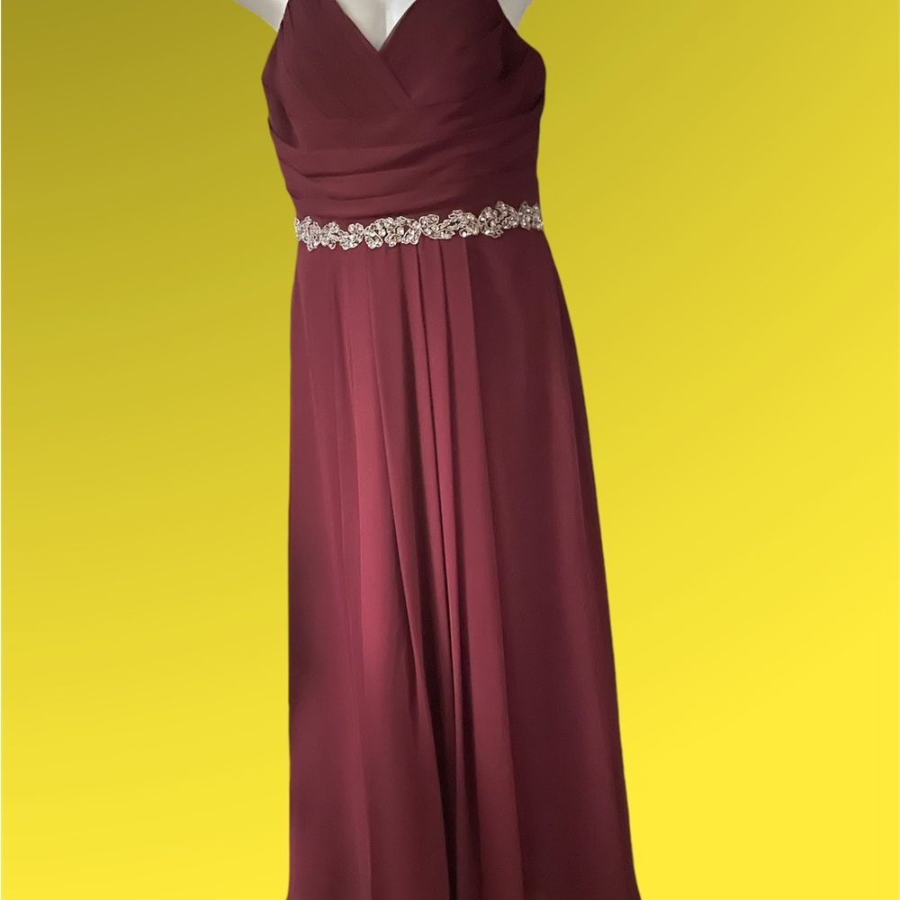 V Neck Sleeveless Chiffon A-line/Princess Long/Floor-Length Bridesmaid Dress
